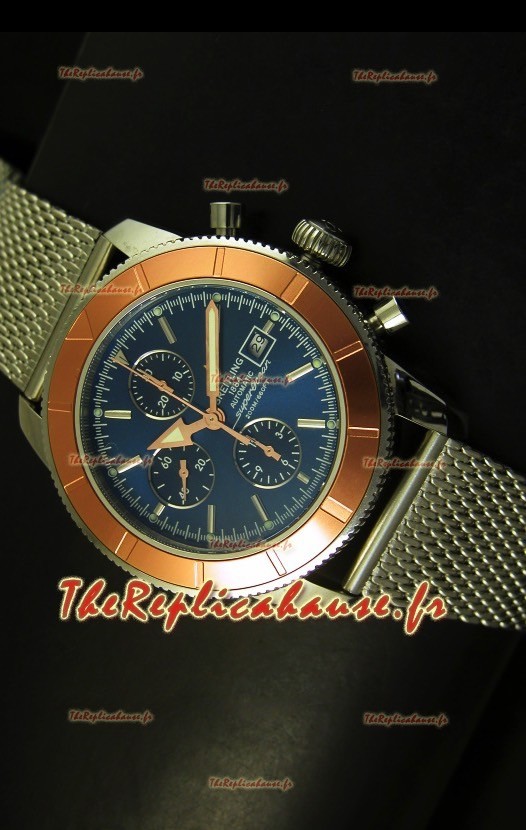 Montre chronographe suisse Superocean à cadran bleu 