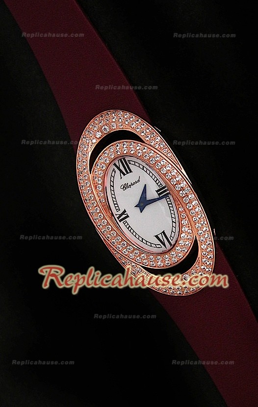 Chopard Xtravagza Rose Gold Femmes Montre avec bracelet Rouge