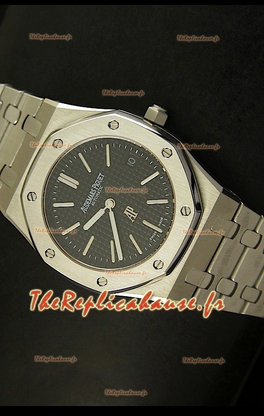 Réplique de montre suisse ultra fine Audemars Piguet Royal Oak avec cadran noir