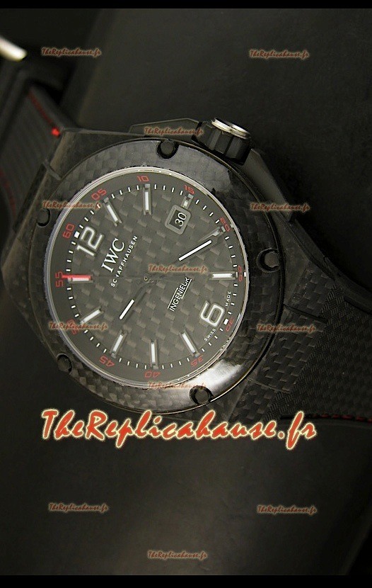 Réplique de montre suisse avec revêtement carbone IWC Ingenieur avec cadran en carbone noir
