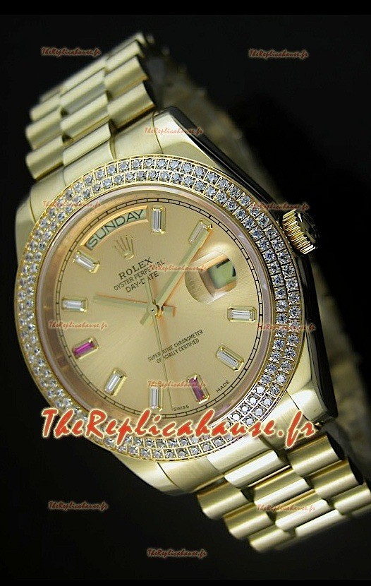 Réplique de montre suisse Rolex Day Date II 41MM - Cadran or - Réplique de montre miroir 1:1 