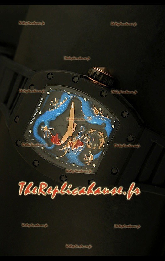 Réplique de montre suisse Richard Mille RM057 Tourbillon Jackie Chan avec boîtier en PVD
