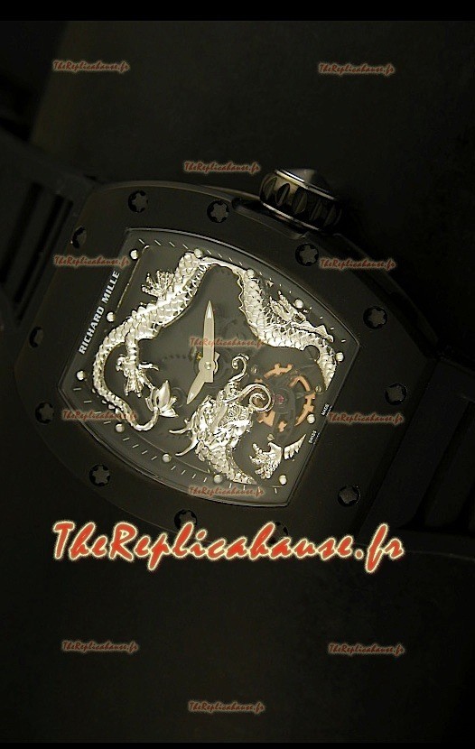 Réplique de montre suisse Richard Mille RM057 Tourbillon Jackie Chan avec boîtier en PVD