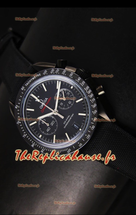 Réplique de montre coaxiale japonaise Omega Speedmaster Moon avec boîtier noir