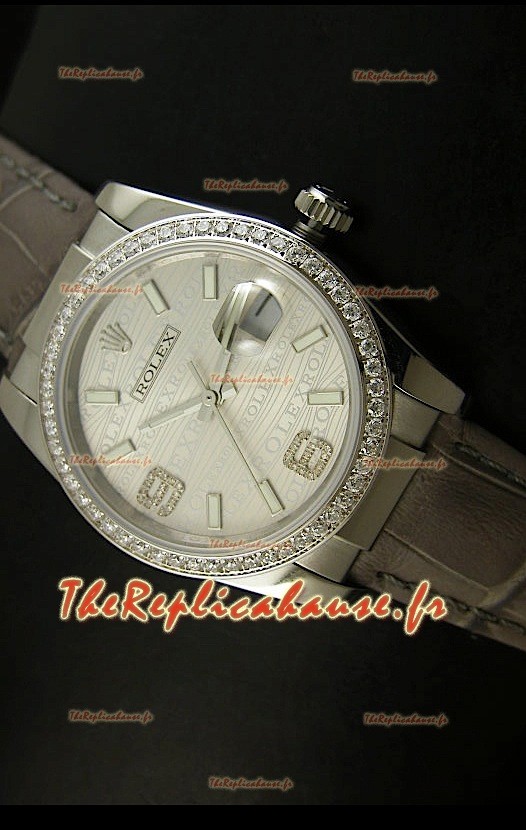 Rolex Imitation Datejust Montre Suisse Reproduction - 37MM - Cadran/Bracelet Gris