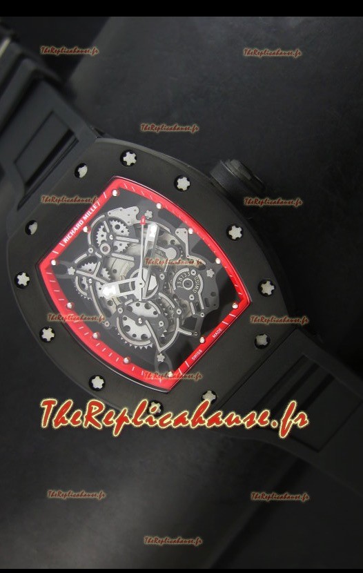 Réplique de montre suisse Richard Mille RM055 Bubba Watson avec index rouges