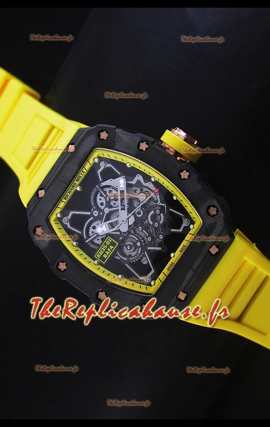 Réplique de montre suisse Édition Rafael Nadal Richard Mille RM35-01 avec index jaunes