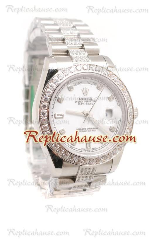 Rolex Replique Day Date Silver Montre Suisse
