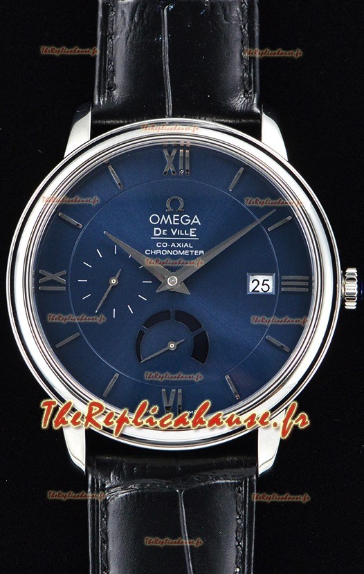 Omega Co-Axial Prestige montre suisse en acier inoxydable avec fonction réserve de marche