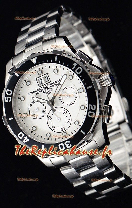 Tag Heuer Aquaracer montre suisse chronographe à Quartz en cadran blanc 