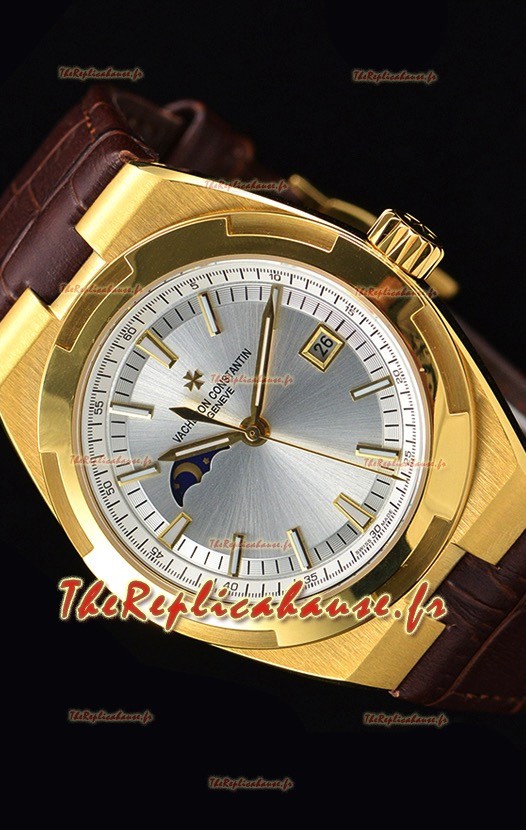 Vacheron Constantin Overseas Phase Lune montre suisse en or jaune avec bracelet marron