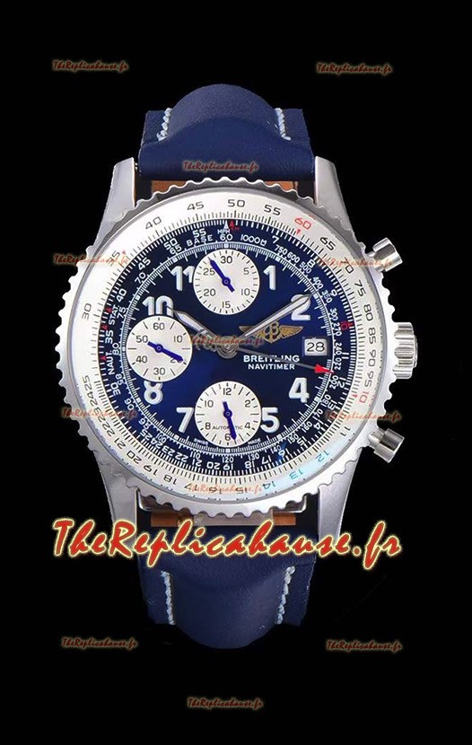 Montre Breitling Navitimer Chronograph 41MM Réplique Suisse Cadran Bleu dans un boîtier en acier 904L