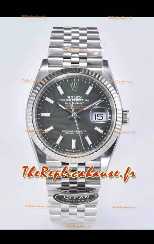 Réplique Suisse Rolex Datejust 126234 36MM en acier 904L - Cadran gris - Réplique Miroir 1:1