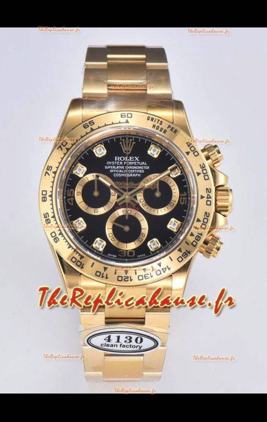 Cosmographe Rolex Daytona M116508-0016 Or jaune - Mouvement Original Cal.4130 - Montre acier 904L
