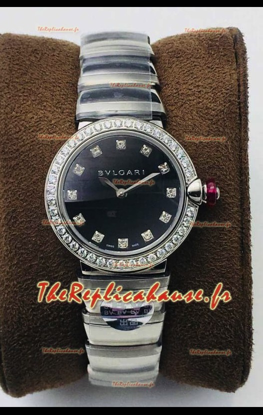 Bvlgari LVCEA Edition Montre en acier inoxydable cadran noir - Réplique Miroir 1:1 