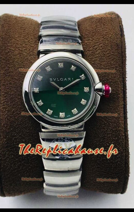 Bvlgari LVCEA Edition Montre en acier inoxydable cadran vert - Réplique Miroir 1:1