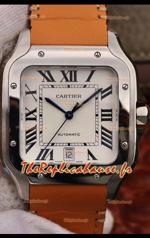 Santos De Cartier 1:1 Miroir Réplique - 40MM Bracelet en cuir