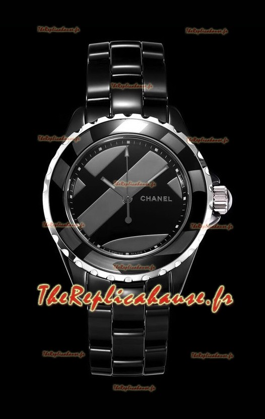 Chanel J12 Untitled en céramique noire Réplique de montre Miroir 1:1 - Mouvement automatique 38MM