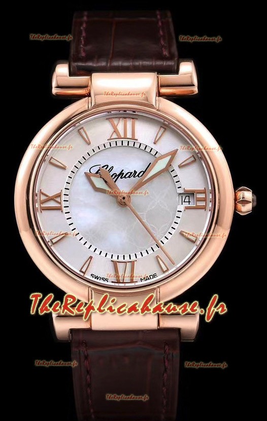 Chopard Imperiale White Dial Swiss Automatic Replica Watch dans un boîtier en or rose 904L Steel 