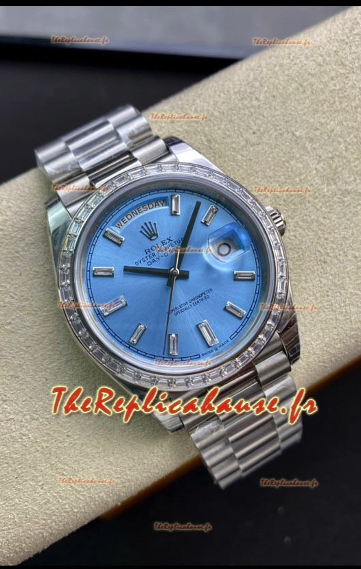 Montre Rolex Day Date Présidentielle M228396TBR-0002 904L 40MM - Cadran bleu glacé qualité miroir 1:1