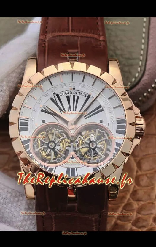Réplique de la montre Roger Dubuis Excalibur RDDBEX0249 1:1 Montre réplique avec boîtier en or rose