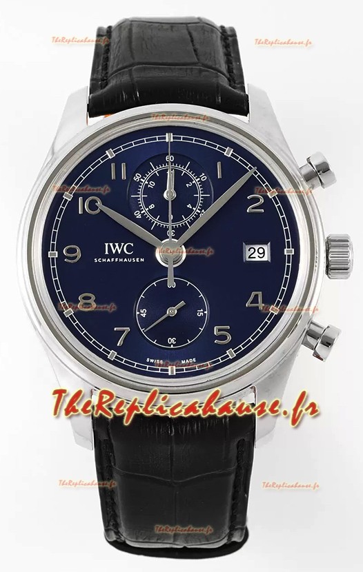 IWC Portugieser Chronograph Classic IW390303 Montre Suisse Réplique Cadran Bleu