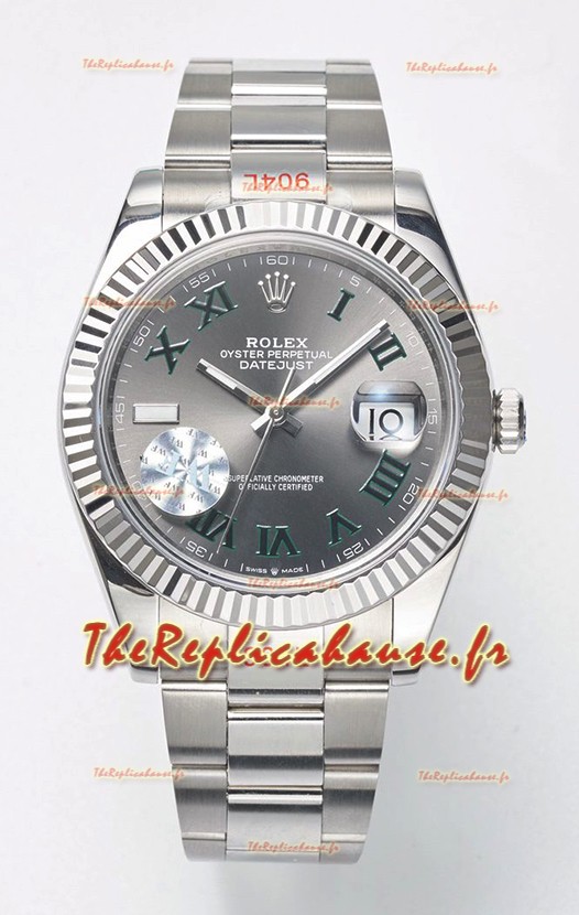 Rolex Datejust Cal.3235 WIMBLEDON Montre Suisse Réplique Miroir 1:1 904L Acier 41MM - Cadran Gris 