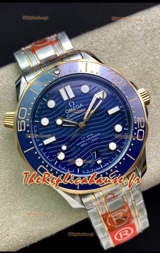 Omega Seamaster 300M Co-Axial Master Chronomètre Cadran Bleu Boîtier Bicolore Réplique Miroir 1:1