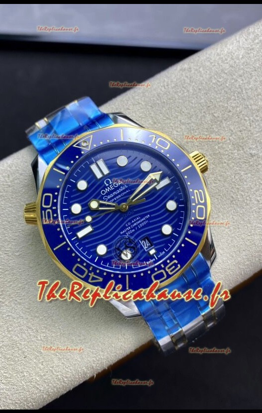 Omega Seamaster 300M Co-Axial Master Chronometer Cadran bleu Boîtier bicolore Réplique 1:1