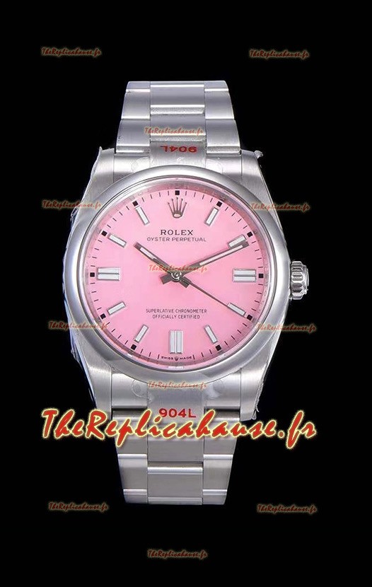 Montre Rolex Oyster Perpetual REF#124300 41MM Cal.3230 Mouvement Réplique Suisse Cadran Rose Acier 904L Réplique Miroir 1:1