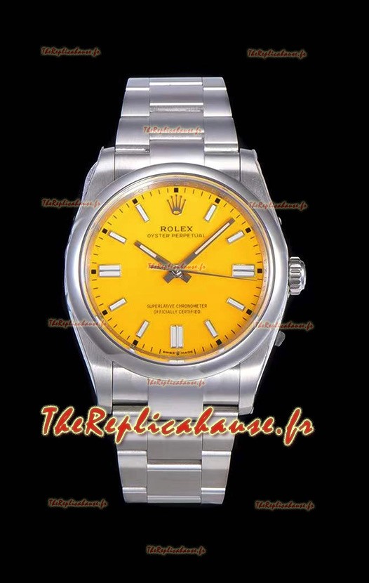 Montre Rolex Oyster Perpetual REF#124300 41MM Cal.3230 Mouvement Réplique Suisse Cadran Jaune Acier 904L Réplique Miroir 1:1