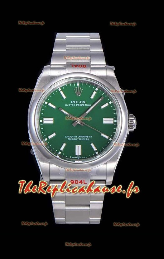 Montre Rolex Oyster Perpetual REF#124300 41MM Cal.3230 Mouvement Réplique Suisse Cadran Vert Acier 904L Réplique Miroir 1:1
