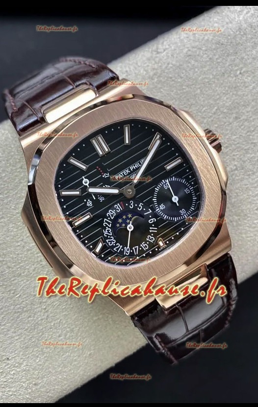 Patek Philippe Nautilus 5712/R Réplique montre suisse de qualité 1:1, cadran brun, bracelet cuir