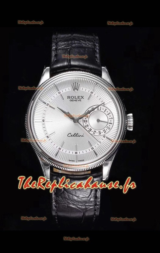 Rolex Cellini Date Ref#50519 Réplique 1:1 Miroir 904L Montre en acier cadran blanc