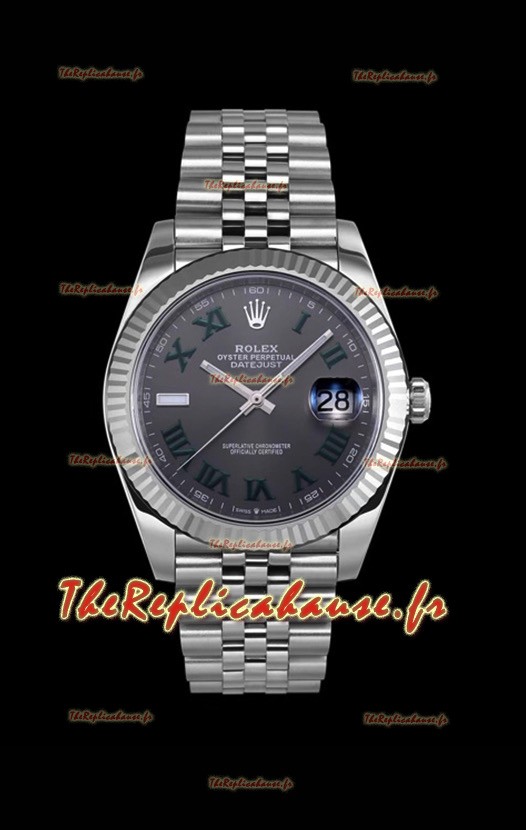 Réplique de montre japonaise Rolex Datejust Wimbledon Edition - Cadran gris en 41MM 