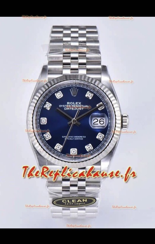 Rolex Datejust 126234 36MM Réplique Suisse en Acier 904L avec Cadran Bleu, Réplique Miroir 1:1