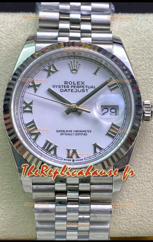 Rolex Datejust 126234 Réplique Suisse 36MM en acier 904L avec cadran blanc Miroir 1:1