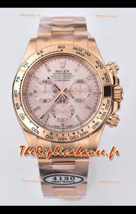 Rolex Cosmograph Daytona M116515ln-0061 Cadran or rose Sundust Mouvement original Cal.4130 - Montre acier 904L