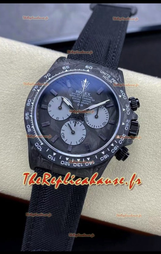 Rolex Daytona DiW All Carbon Graphite Edition Watch - Montre à boîtier en carbone forgé, réplique 1:1 miroir