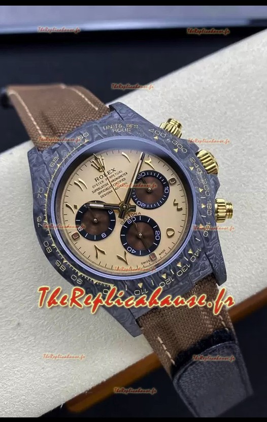 Rolex Daytona DiW Desert Eagle Arabic Edition Watch - Boîtier Carbone forgé Réplique Miroir 1:1