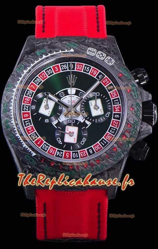 Réplique Suisse de la montre Rolex Daytona DiW NTPT en carbone Lucky Player Casino 