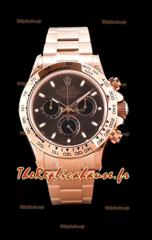 Montre Rolex Daytona 116505 Or Rose Mouvement Original Cal.4130 - Miroir 1:1 Acier 904L