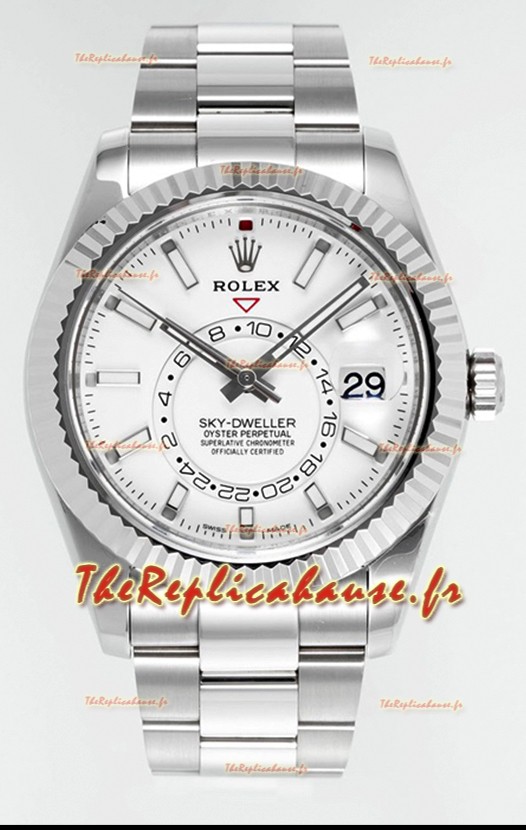 Rolex Sky-Dweller REF #m336934 Montre à cadran blanc avec boîtier en acier 904L - Montre Super Clone