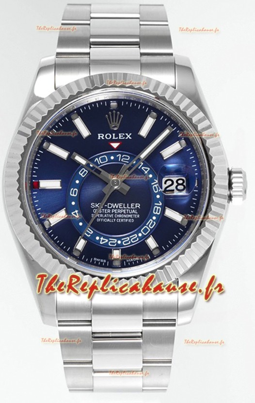 Rolex Sky-Dweller REF #m336934 Montre à cadran bleu dans un boîtier en acier 904L - Super Clone Watch