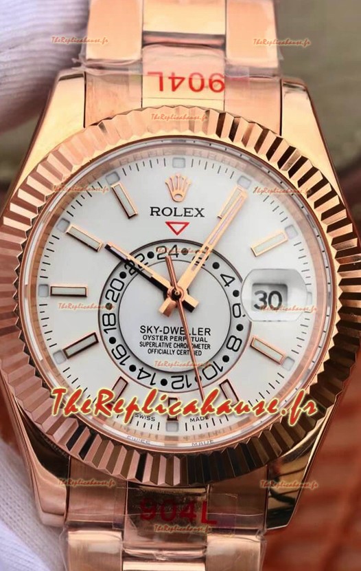 Réplique de montre Rolex Sky-Dweller Oyster acier et or jaune 42MM 1:1 Miroir 