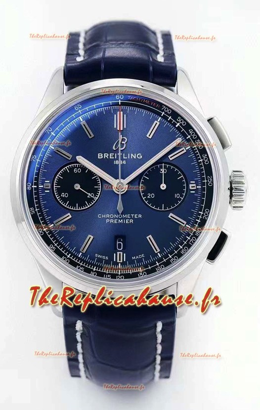 Montre Breitling Premier B01 Chronograph 42 Edition 1:1 Qualité Miroir Cadran bleu 