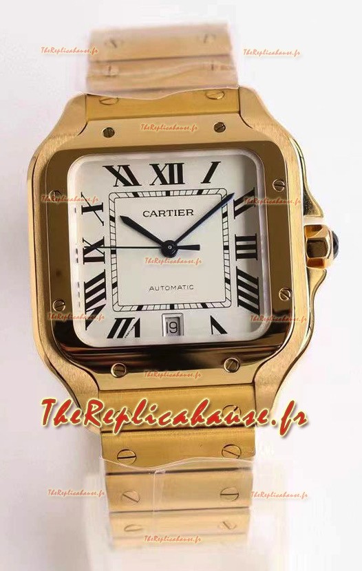 Montre Cartier "Santos De Cartier" XL 1:1 Boîtier en or jaune Réplique Suisse 40MM