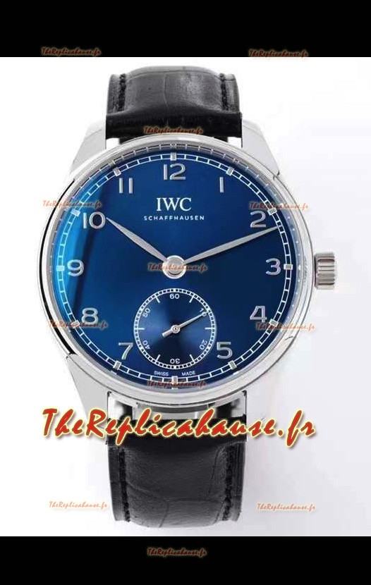 Montre IWC Portugieser automatique 40 en acier inoxydable 1:1 miroir - Cadran bleu 