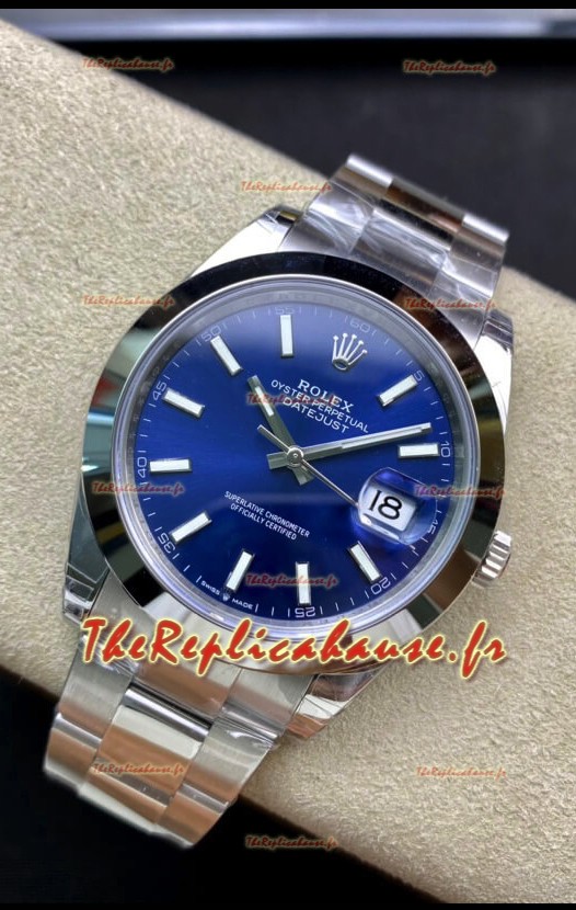 Rolex Datejust 126300 41MM Cal.3135 Réplique Suisse 1:1 Miroir Montre en 904L Cadran Bleu