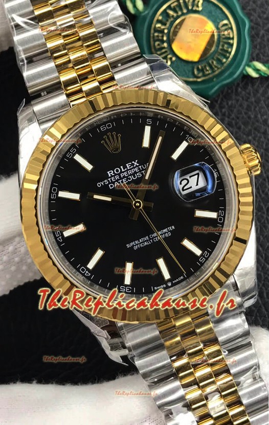 Réplique de la montre Rolex Datejust 126333 41MM Cal.3135 Réplique Suisse 1:1 en 904L cadran noir 